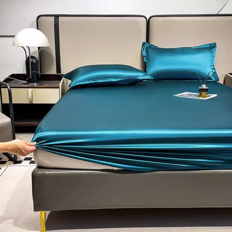 Silk Pillowcase Set - Bedroom Summer Bedsheets Satin Cooling Dubble