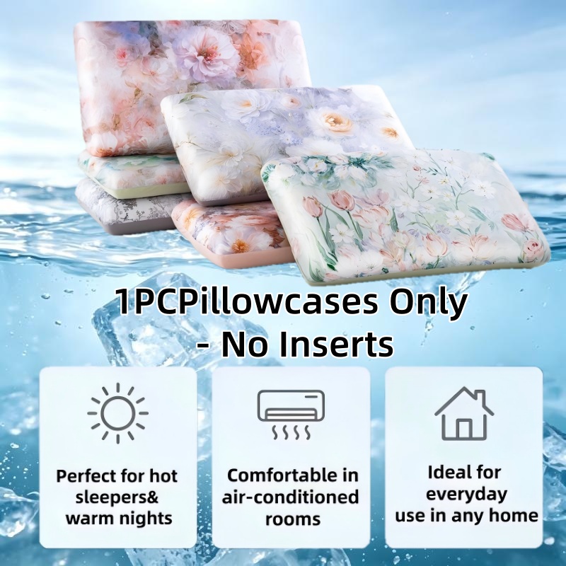Floral Printed Cooling Pillowc - Silk Pillowcase Set recension och pris