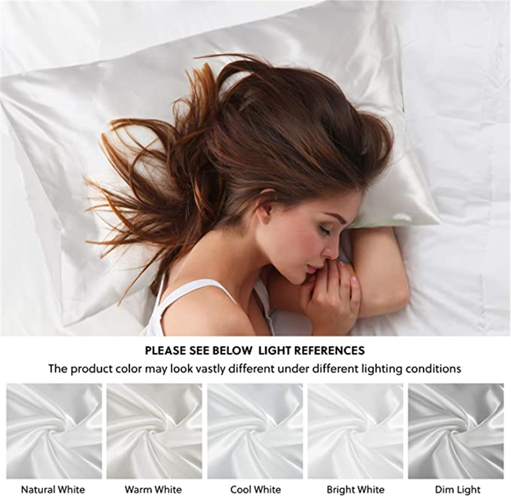 2pcs/lot Solid Silky Satin Ski - Silk Pillowcase Set recension och pris