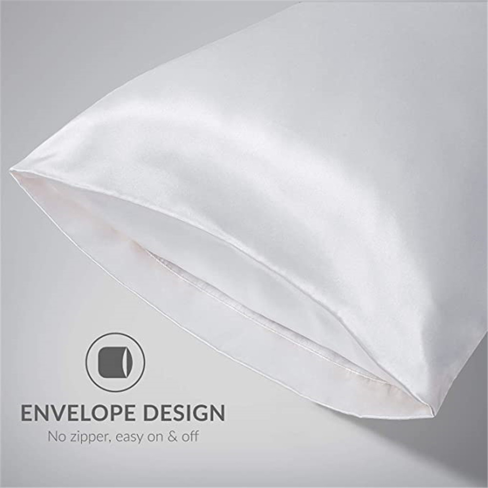 2pcs/lot Solid Silky Satin Ski - Silk Pillowcase Set recension och pris