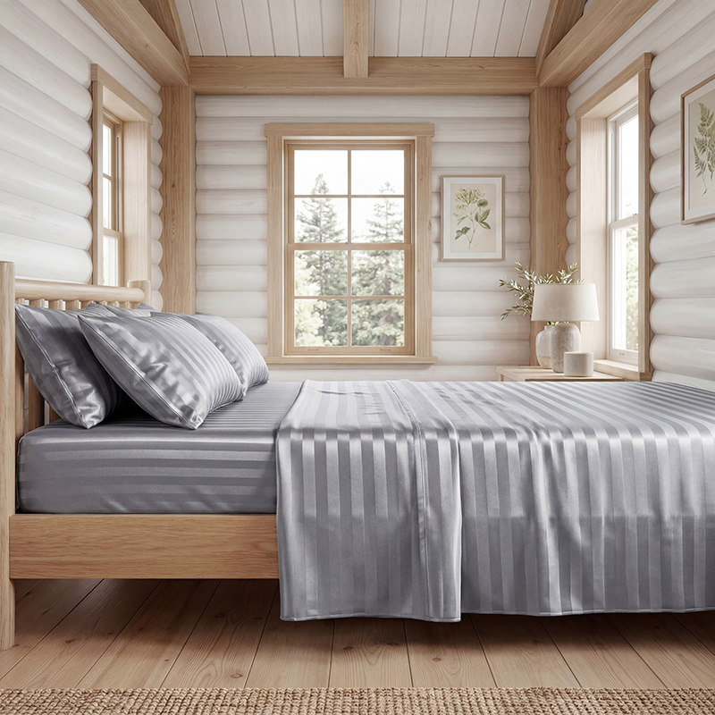 Wrinkle Resistant Striped Sati - Silk Pillowcase Set recension och pris