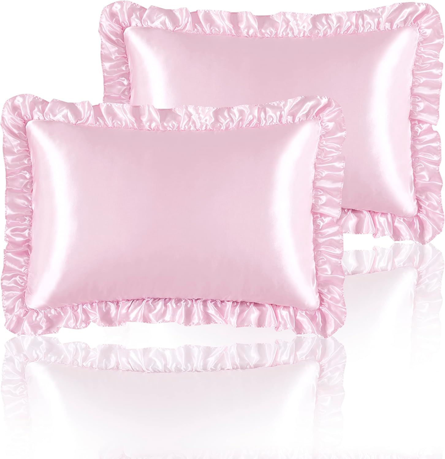 2Pcs Satin Ruffled Pillow Case - Silk Pillowcase Set recension och pris